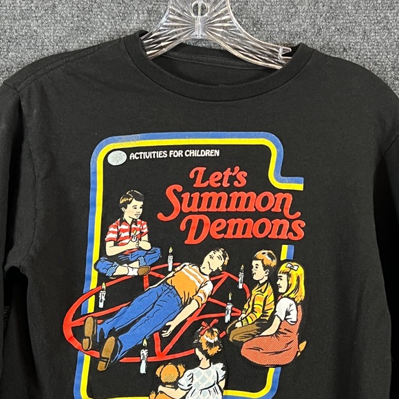 Steven Rhodes Let's Summon Demons Black LS T-Shirt Size S - Horror Goth Skater - Picture 5 of 13